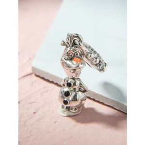 S925 Sterling Silver Frozen Olaf Dangle Charm